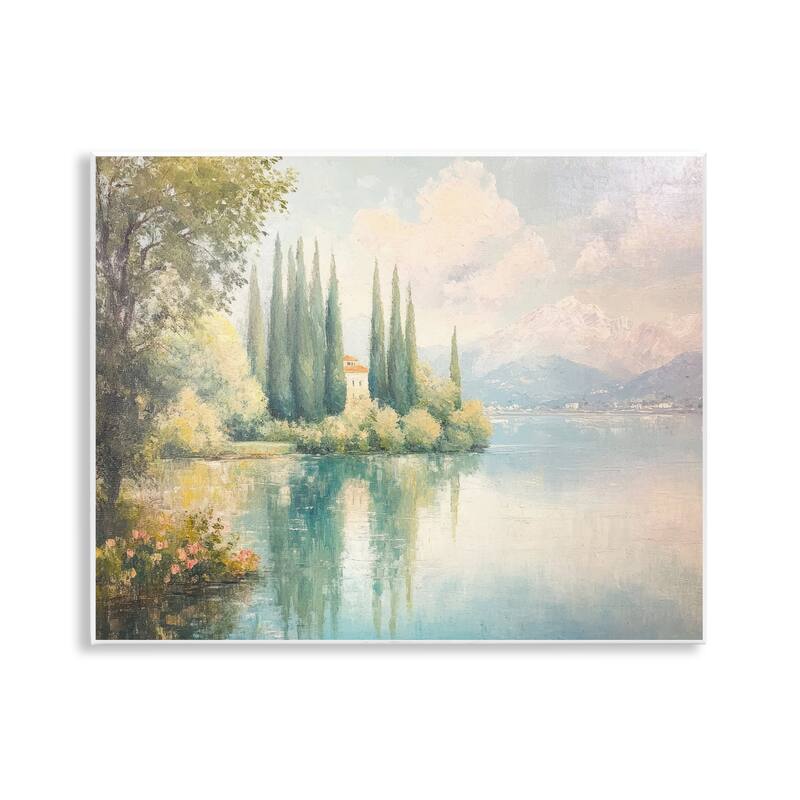 Stupell Lakeside Mansion View Wall Plaque Art Design By Petal Prints Design - 14 x 11
