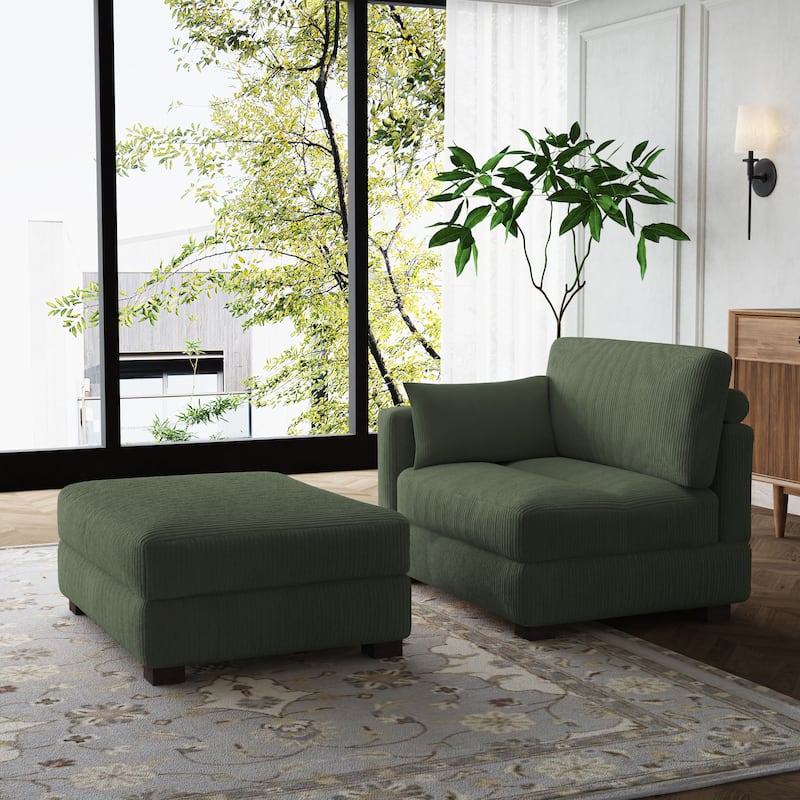 Modular Sectional Sofa with Ottomans