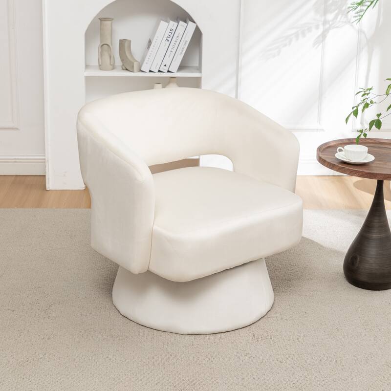 Swivel Barrel Chair,Velvet Accent Armchair 360 Degree Swivel Club Chair for Living Room Bedroom Reception Room