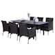 7/9 Patio Dining Set, Expendable Rectangular Outdoor Dining Table with Rattan Chairs - Crescent Chair - 7-Piece Sets