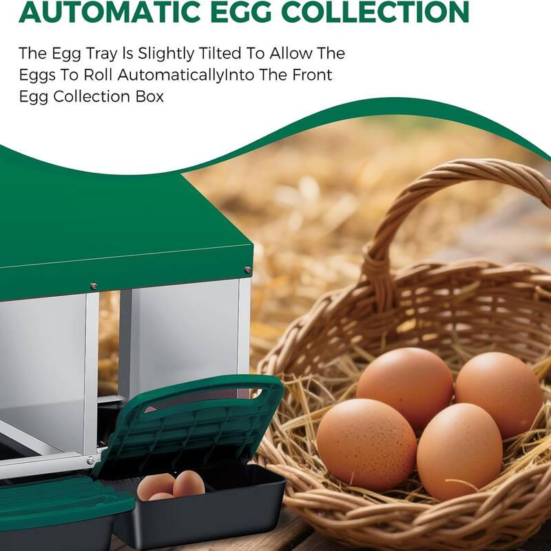 Roll-Away Nesting Boxes for Chickens Coop with Perch