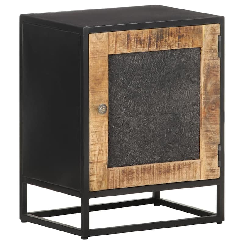 vidaXL Bedside Cabinet 15.7"x11.8"x19.7" Rough Mango Wood