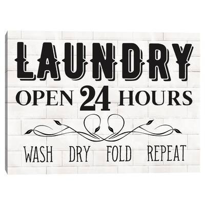 Laundry 24 Hours Canvas Art Print