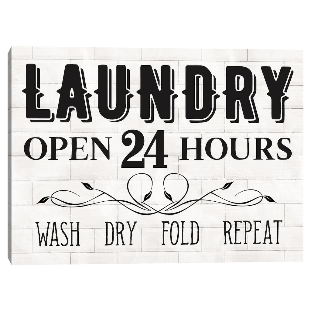 Laundry 24 Hours Canvas Art Print
