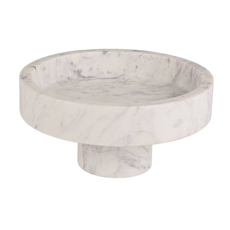 Marble Pedestal - 10" Diameter x 5" H - White
