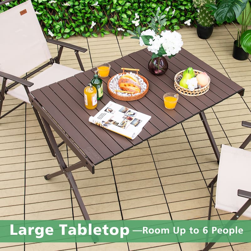 Costway 4-6 Person Portable Aluminum Camping Table Lightweight Roll Up - See Details