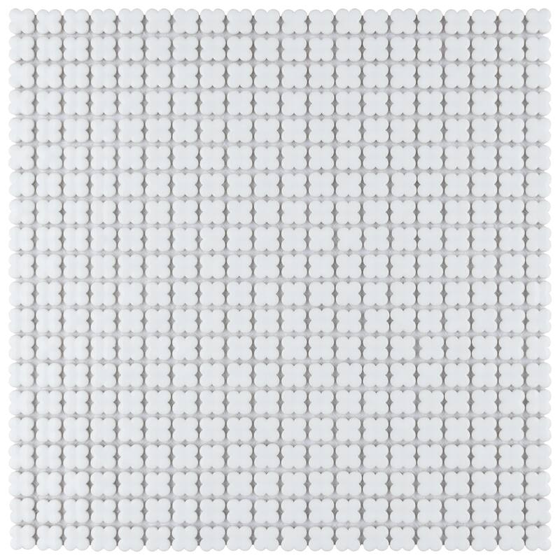 Merola Tile Fioretti Glossy Blanco 12" x 12" Porcelain Floor and Wall Tile