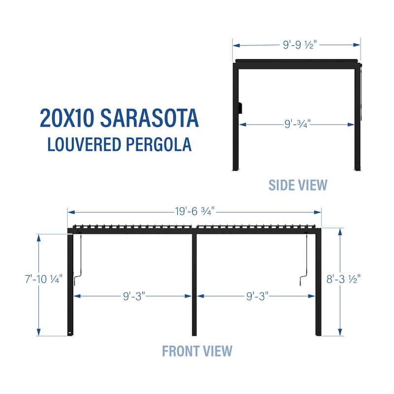 Backyard Discovery Sarasota 20'x10' Galvanized Steel Louvered Pergola