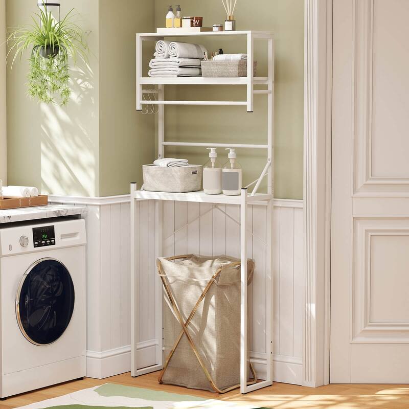 Costway 3-Tier Over the Toilet Storage Rack with Towel Holder Hooks & - See Details