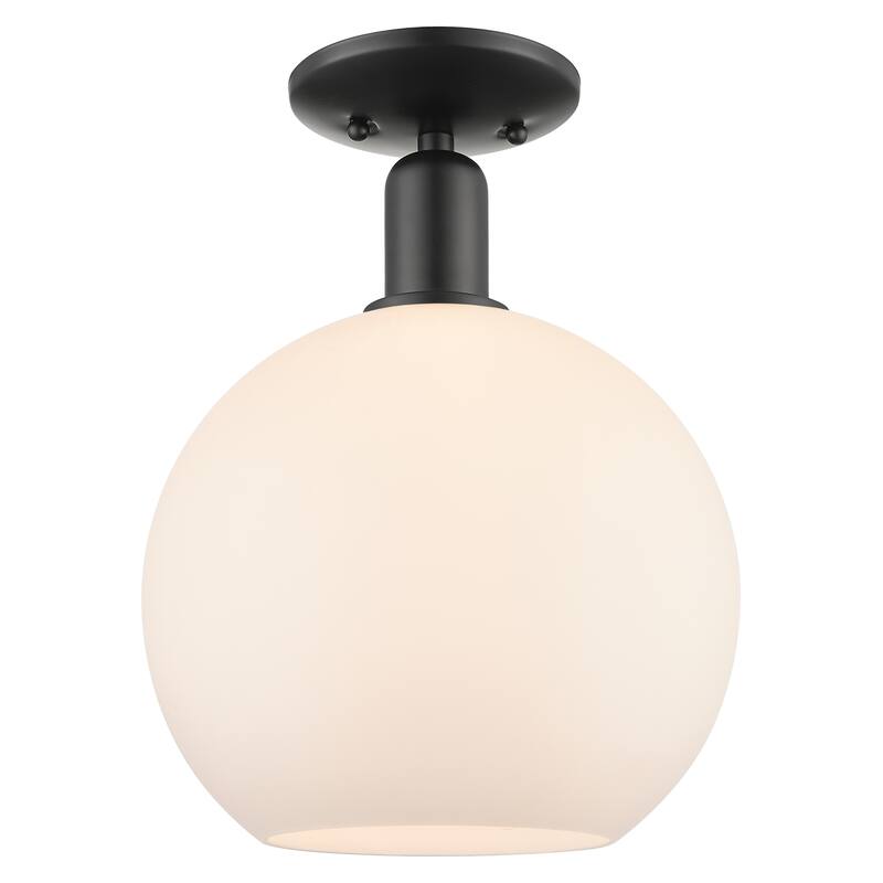 Innovations Lighting Endless Possibilities Arcadia - Athens - 1 Light 10" Semi-Flush Mount - Matte White/Matte Black