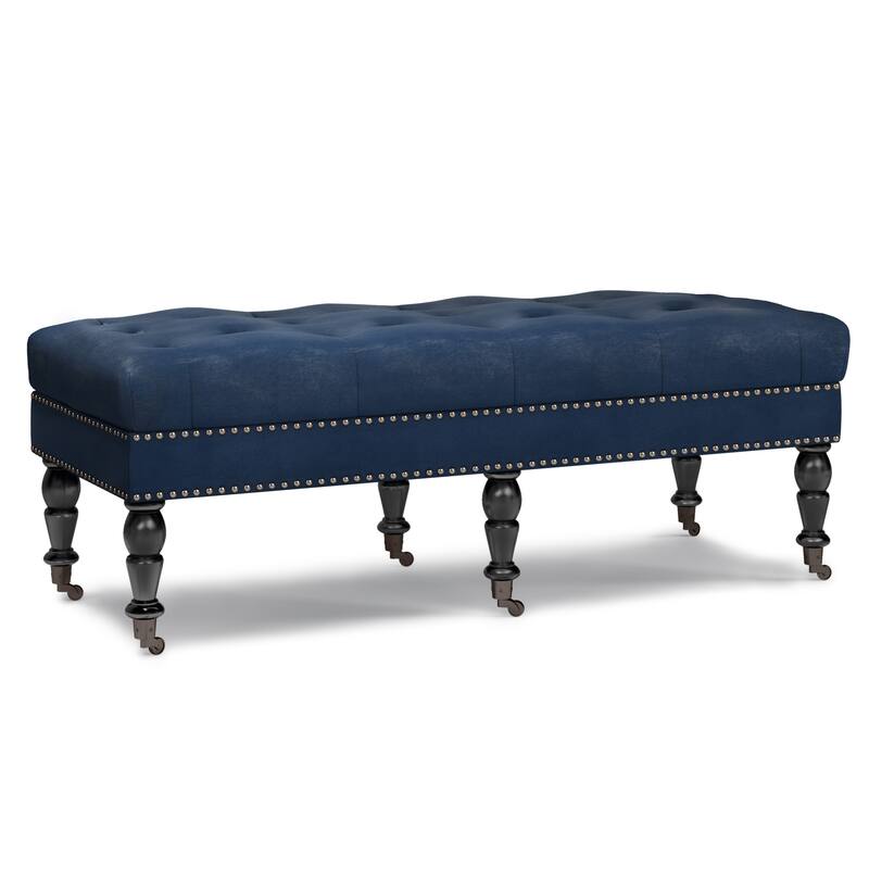 WYNDENHALL Donovan 49 inch Wide Traditional Rectangle Ottoman Bench Faux Leather