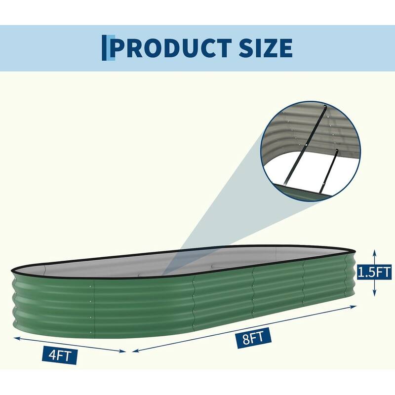 2 Pack Galvanized Raised Garden Beds