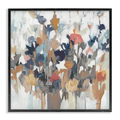 Stupell Modern Painterly Floral Arrangement Abstract Petals Framed Wall Art - Multi-Color