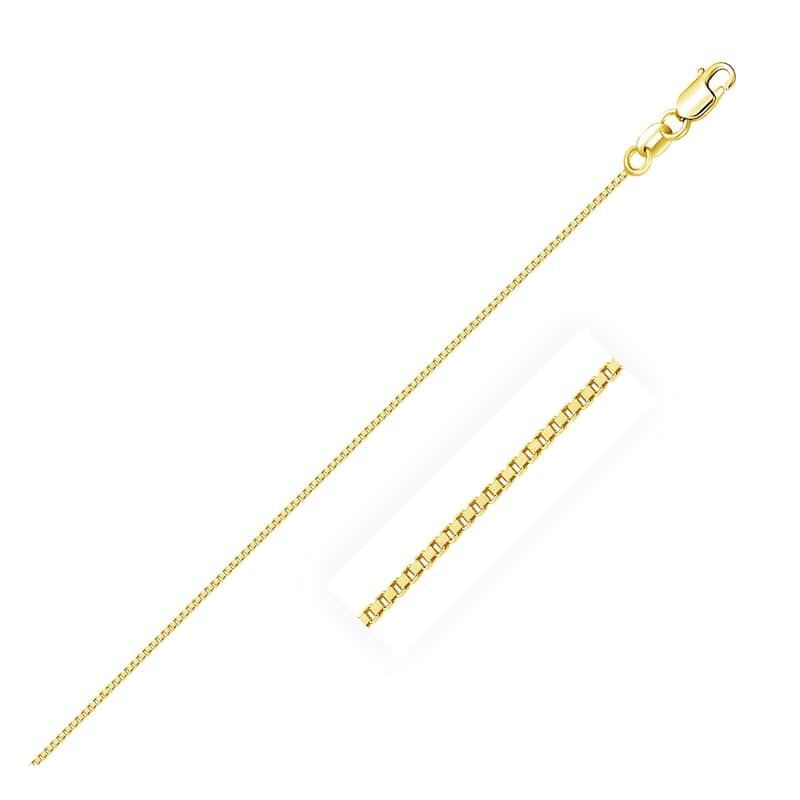 MayaMila 14k Yellow Gold Classic Box Chain 0.7mm