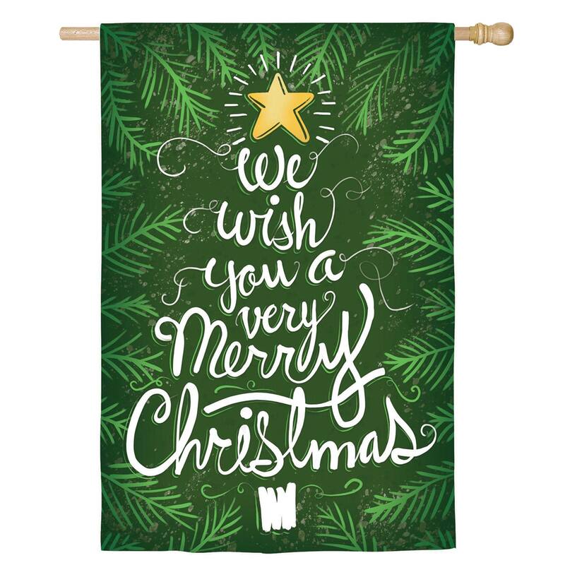 We Wish You a Merry Christmas Lustre Reversible House Flag - Multi - Color