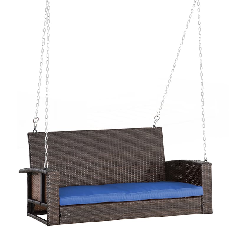 Outsunny 2 Person Wicker Hanging Swing Bench