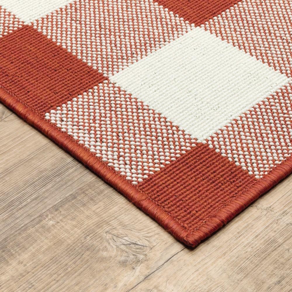 Vista Home Malta Gingham Check Indoor/Outdoor Area Rug