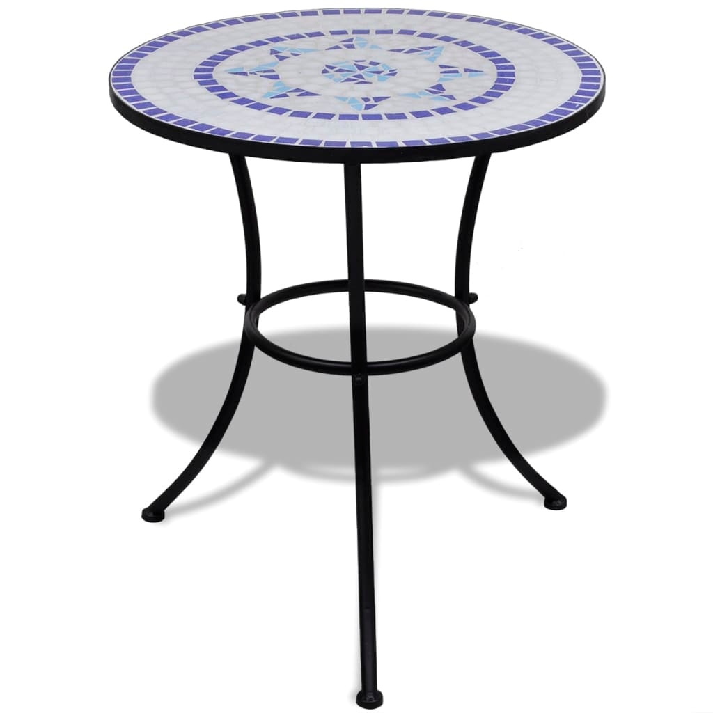 vidaXL Bistro Table Blue and White 23.6