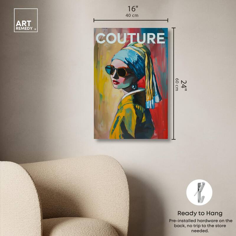 Pearl Earring Cover Canvas by Art Remedy, Gallery Wrapped