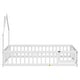 preview thumbnail 67 of 109, Twin/Full Montessori Toddler Floor Bed Frame, Modern House-Shaped Bed Frame with Fence and Full-Length Guardrails for Girls Boys