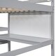 preview thumbnail 7 of 7, Gray Wooden Loft Bed with 3-Layer Shelves, Desk, and Writing Board, Full-Length Guardrail