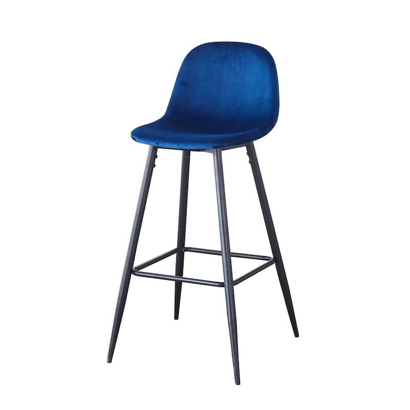 30 Inches Velvet Barstool Modern Counter Bar Height Chair for Kitchen Bar, Set of 2 - 19.3"D x 19.3"W x 39.1"H