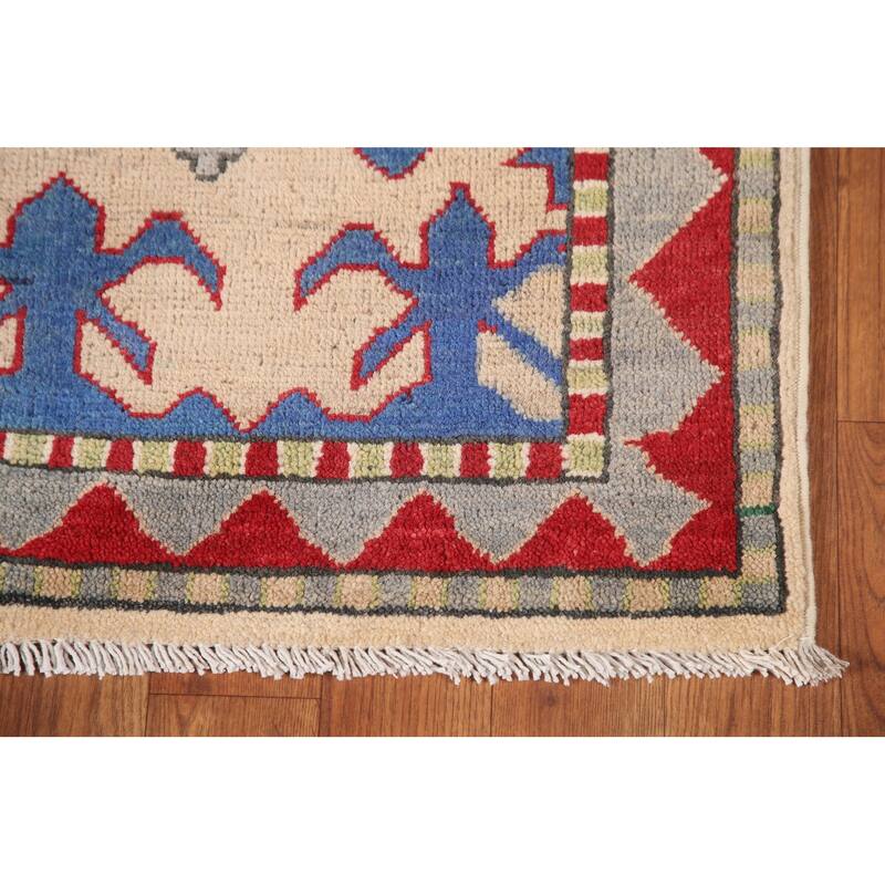 Kazak Area Rug Handmade Wool Carpet - 6'8" x 10'1"