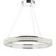 preview thumbnail 6 of 10, Bradley 24.7" Round Integrated LED Crystal/Metal Pendant, Chrome/Clear by JONATHAN Y