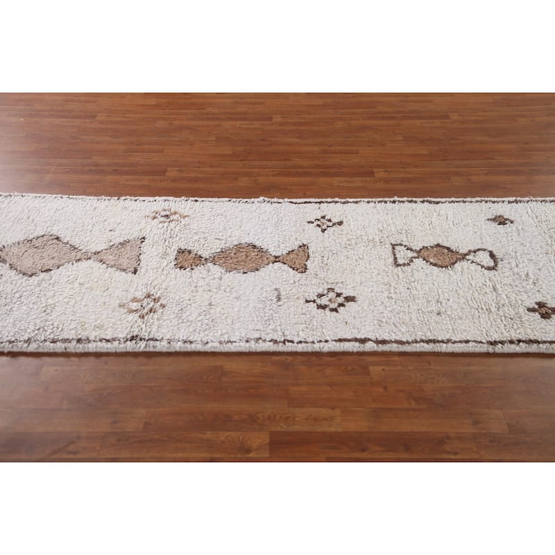 Tribal Anatolian Oriental Runner Rug Hand-knotted Wool Carpet - 3'2"x 10'11"