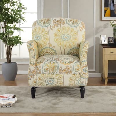 Fabric Accent Chair with Ergonomic Design, S-Spring Cushion, and 220lb Capacity