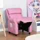 preview thumbnail 1 of 16, Qaba Kids Recliner Chair Children Sofa Angle Adjustable Single Lounger Kids Armchair Gaming Chair with Footrest for Ages 3-8 Pink