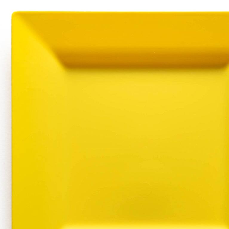 Modern Solid Square Disposable Plastic Plate Packs - Party Supplies - 120pcs - 6.5" Salad Plates - Yellow