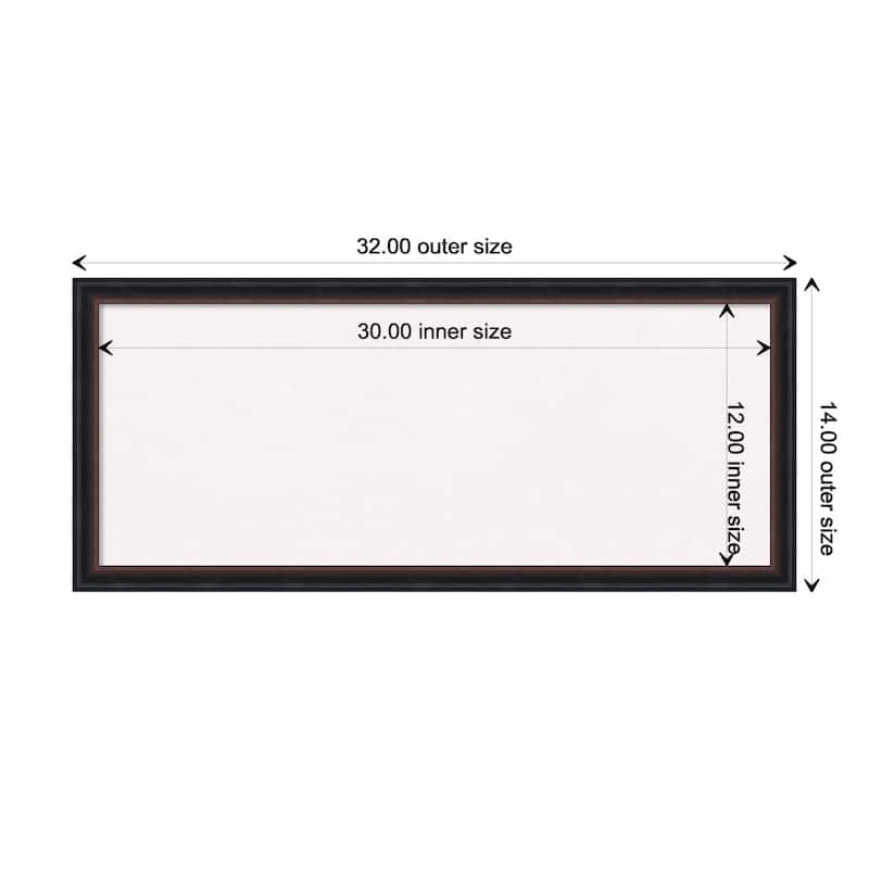 Salon Scoop Copper Wood Framed White Corkboard Bulletin Board - Salon Scoop Red Black - Board Size 30x12