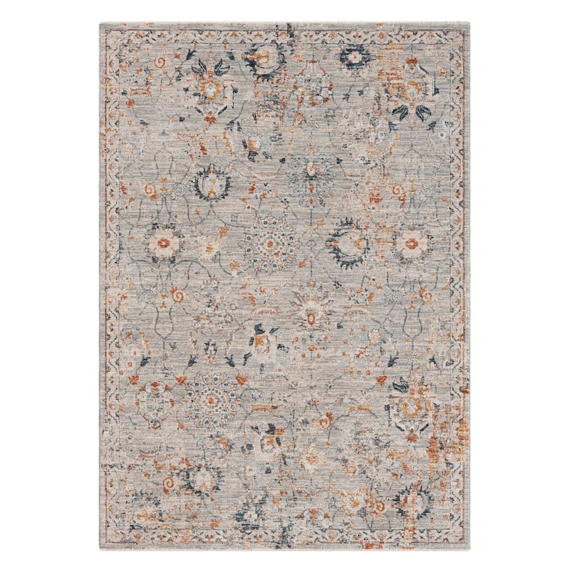 Terra by Obeetee Manor Persian Floral Rug - Charcoal - 3' x 4'11"