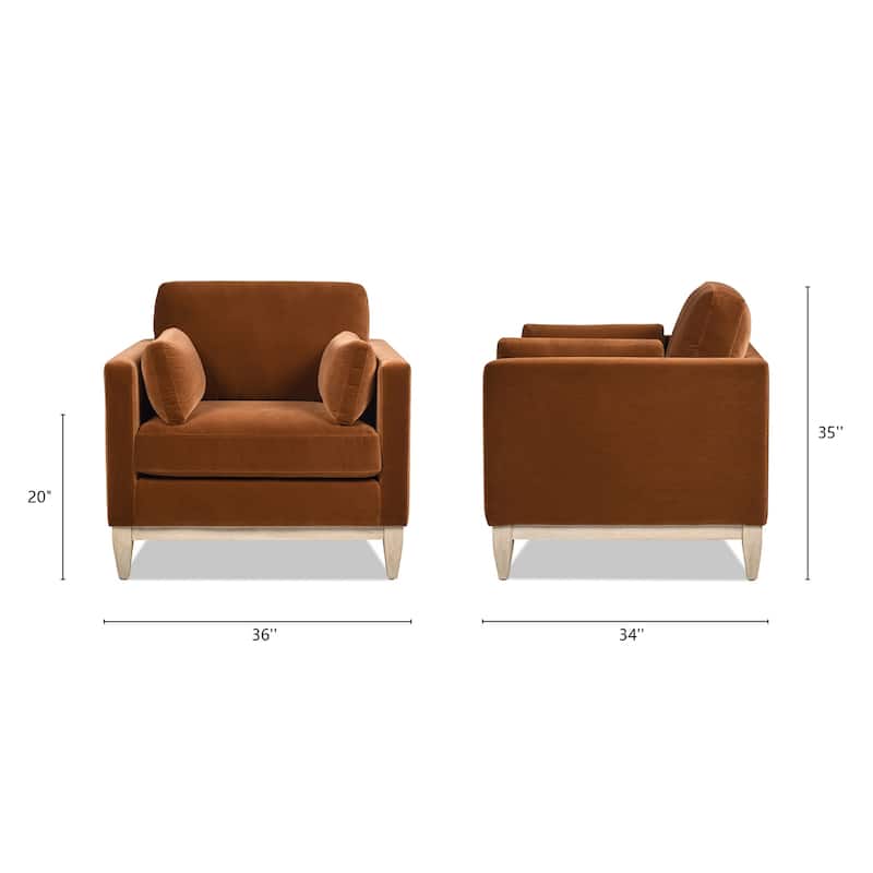 Knox 36" Modern Farmhouse Loose Pillow-Back Arm Chair