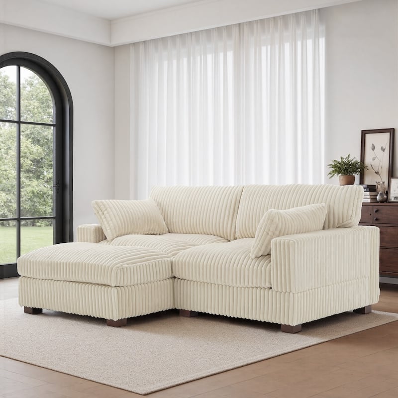 Oversized Plush Modular Sectional Sofa Set L Shaped Couch