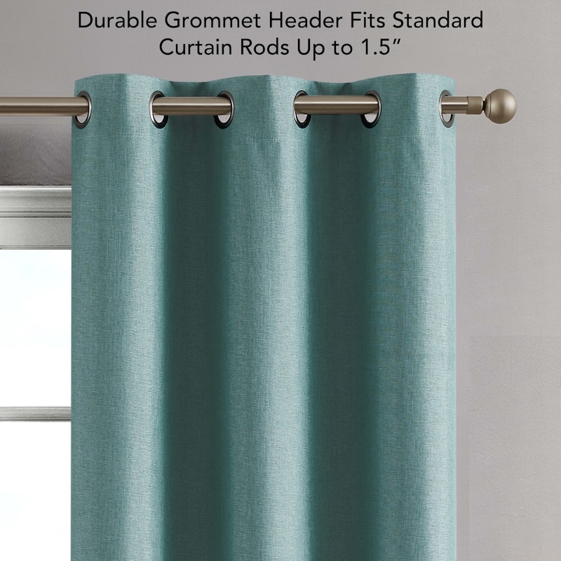 Creative Home Ideas Legrae Blackout Grommet Window Curtain Panel Pair with Tiebacks