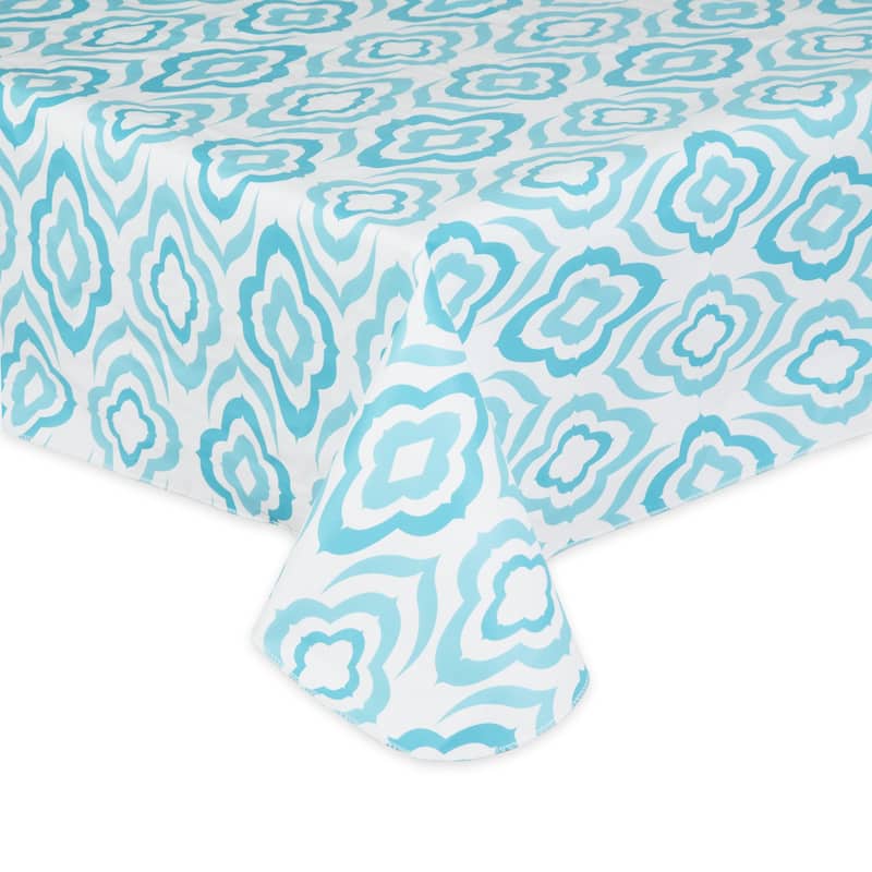 Blue Ikat Vinyl Tablecloth