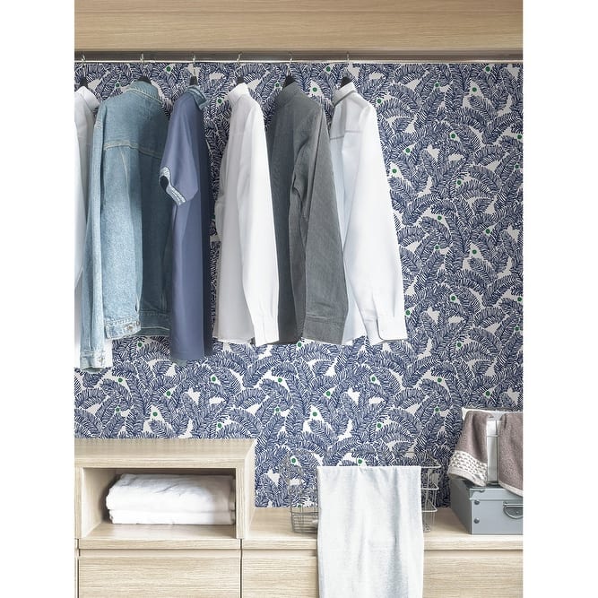 NuWallpaper Navy Fernanda Peel & Stick Wallpaper