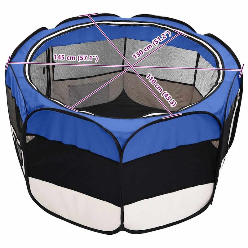 vidaXL Foldable Dog Playpen with Carrying Bag Dog Kennel Puppy Run Playpen