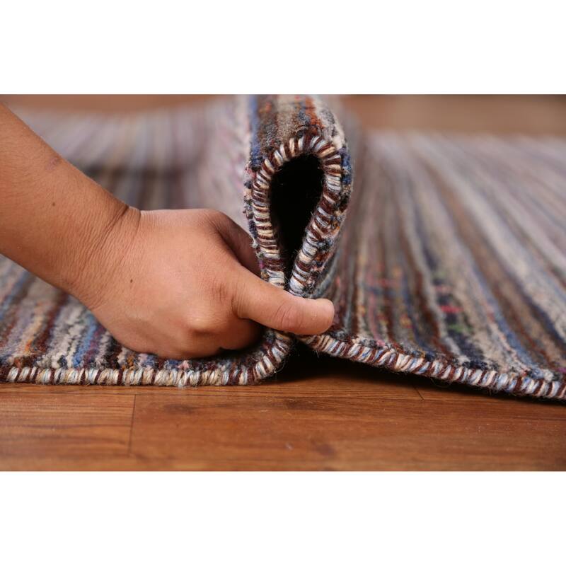 Hand Knotted Oriental 100% Wool Carpet Tribal Animal Pictorial Multi-Colored Gabbeh Area Rug - 7' 10'' X 5' 6''
