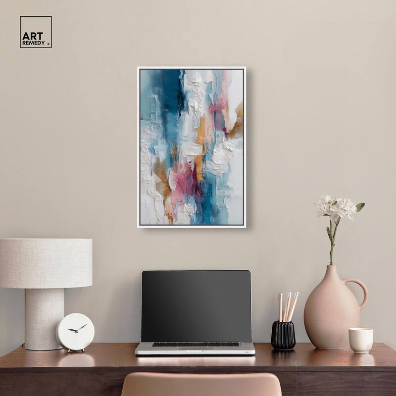 Petal Pink and Ocean Blue I Canvas by Art Remedy