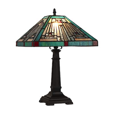 Tiffany-Style Mission Design 1-light Blackish Bronze Table Lamp