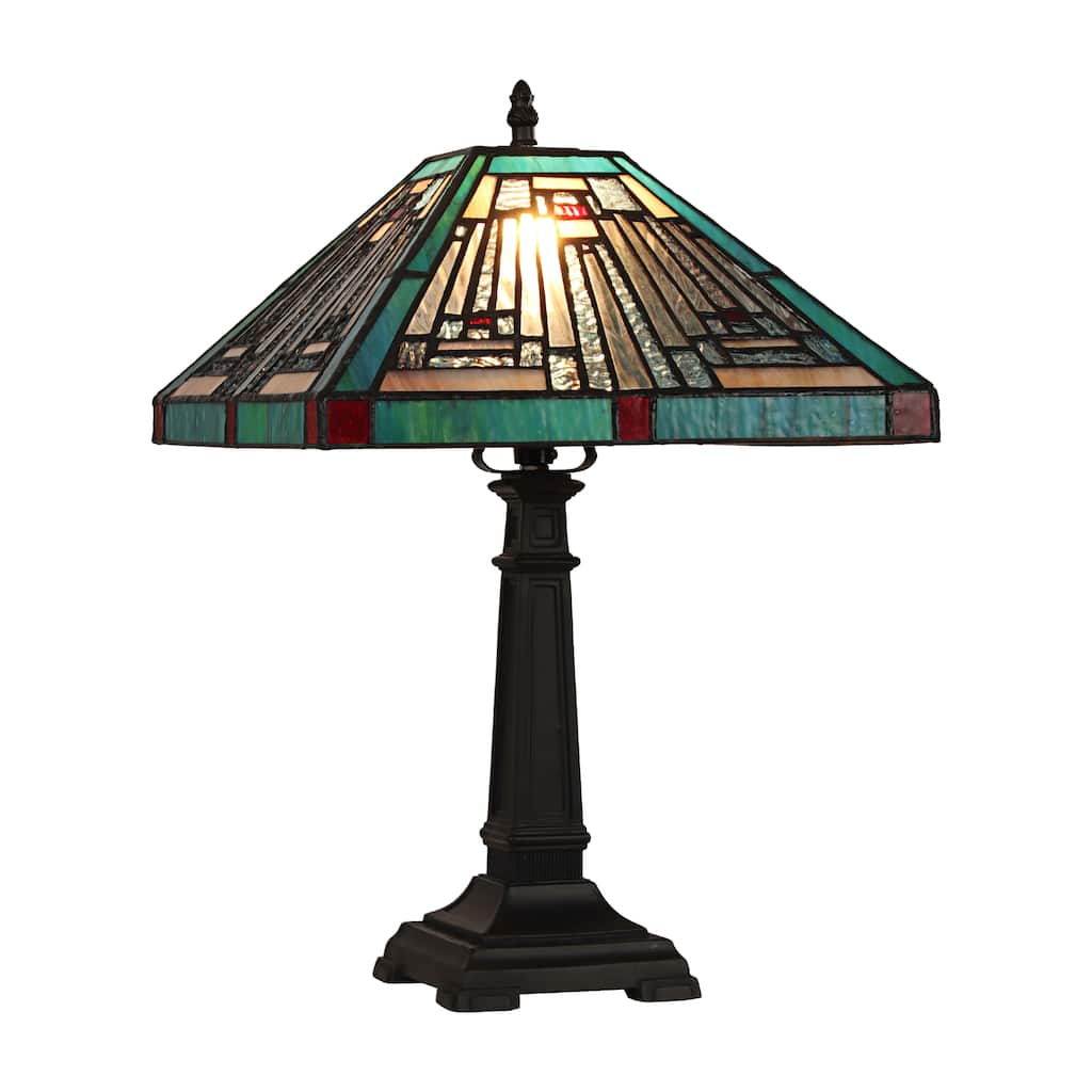 Tiffany-Style Mission Design 1-light Blackish Bronze Table Lamp