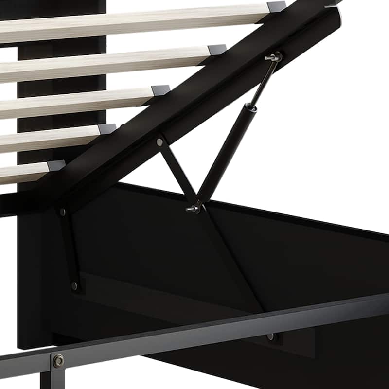 CraftPorch Elegant Wingback Platform Lift Up Storage Bed