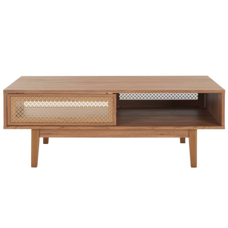 SAFAVIEH Zhuldyz 2 Door Coffee Table - 43" L x 22" D x 16" H - 43"Wx22"Dx16"H