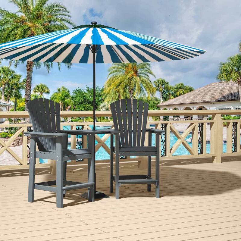 Patio Bar Stools Adirondack Arm Chairs Set of 2, 3 colors