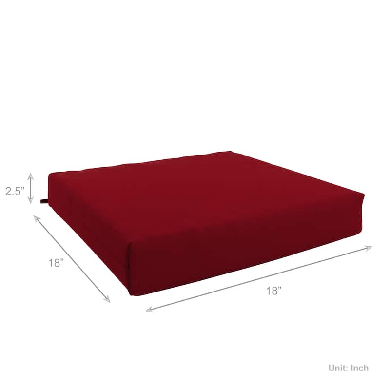 California Umbrella Outdoor Chair Pad Set of 2, 18" x 18", 2.5" Thick, Solstice Olefin Fabric