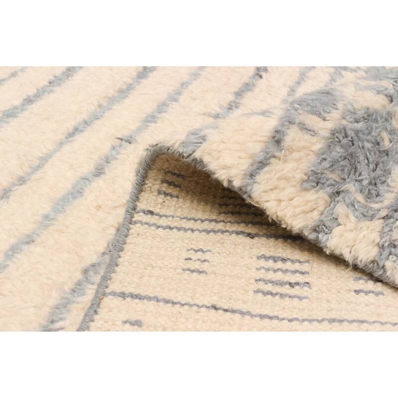 ECARPETGALLERY Hand-knotted Tangier Cream Wool Rug - 5'0 x 7'8