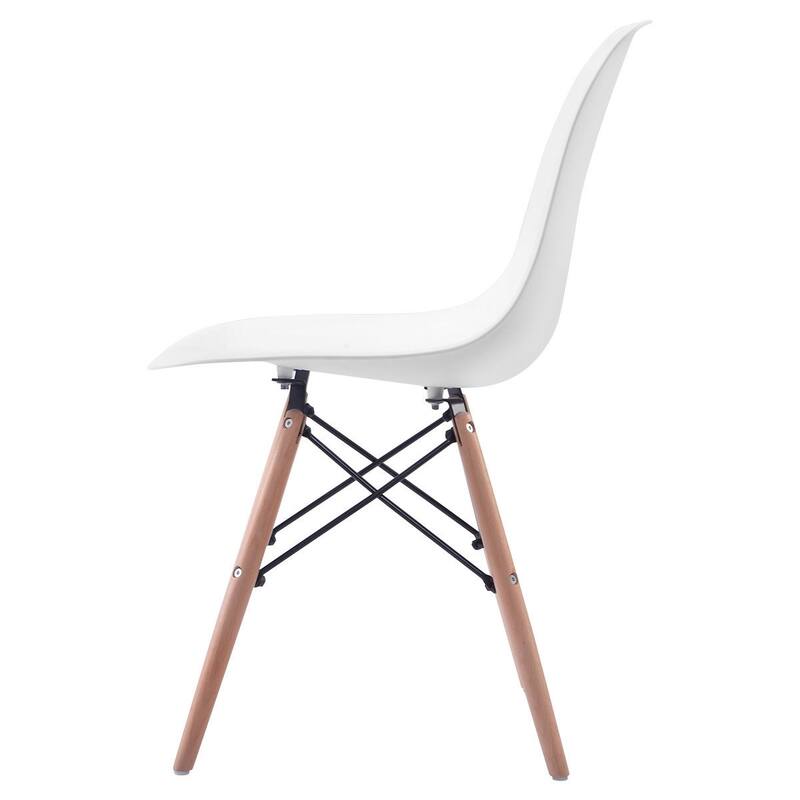 4-Piece Dining Chair Set with ABS Seat and Stylish Beech Wood Legs for Home or Office Use - 22" x 18.5" x 32" (D x W x H)